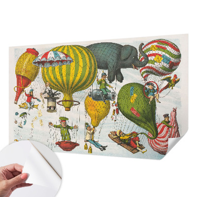 Självhäftande fototapet med motiv av en ballongresa