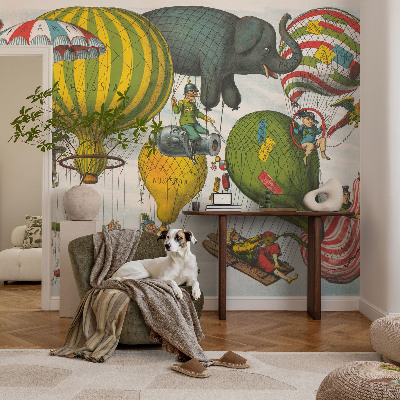 Självhäftande fototapet med motiv av en ballongresa