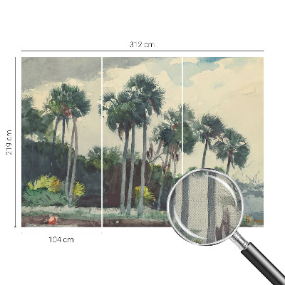 Självhäftande fotovägg med motiv av exotiska palmer