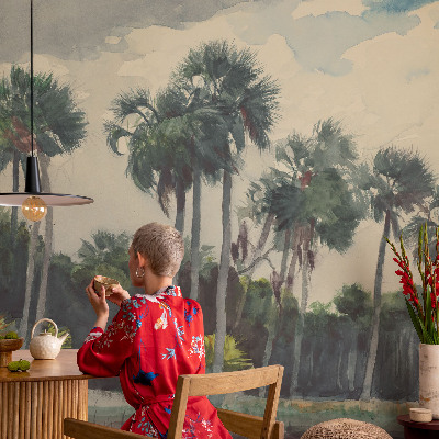 Självhäftande fotovägg Exotiska palmer