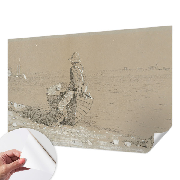 Peel and stick fototapet med en nostalgisk scen