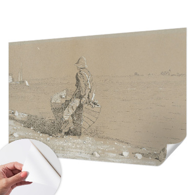 Peel and stick fototapet med en nostalgisk scen