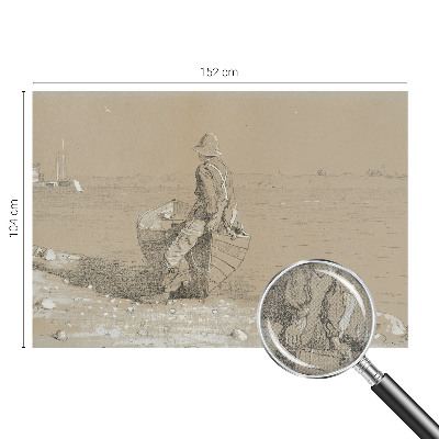Peel and stick fototapet med en nostalgisk scen