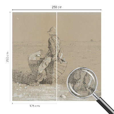 Peel and stick fototapet med en nostalgisk scen