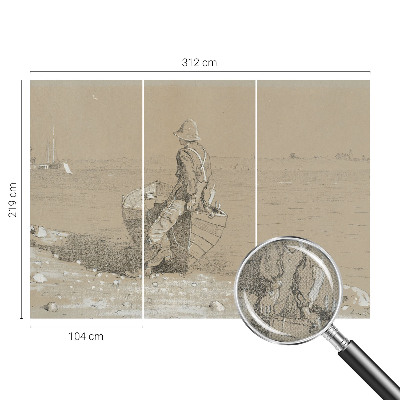 Peel and stick fototapet med en nostalgisk scen