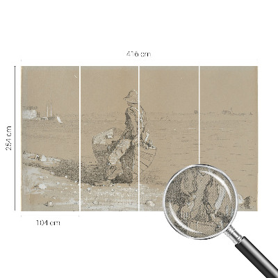 Peel and stick fototapet med en nostalgisk scen