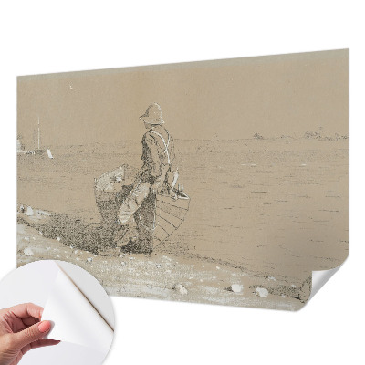 Peel and stick fototapet med en nostalgisk scen