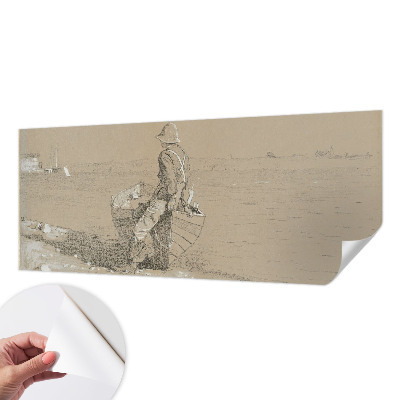 Peel and stick fototapet med en nostalgisk scen