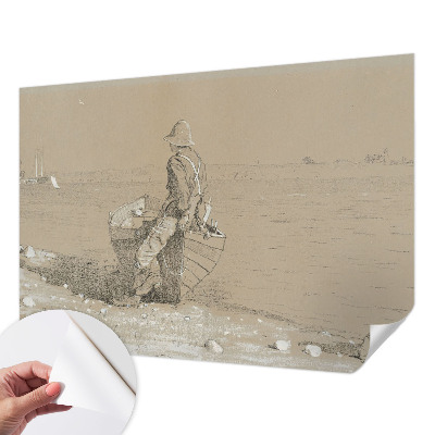 Peel and stick fototapet med en nostalgisk scen