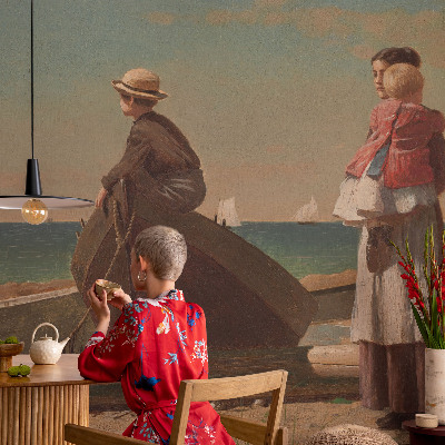 3D fototapet med strandmotiv