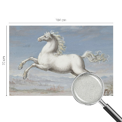 3D fototapet med motiv av hästar i hopp