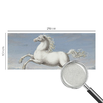 3D fototapet med motiv av hästar i hopp
