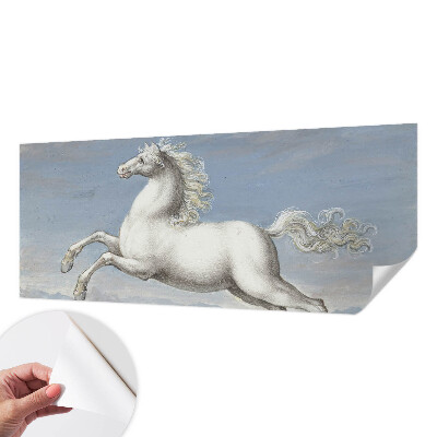 3D fototapet med motiv av hästar i hopp