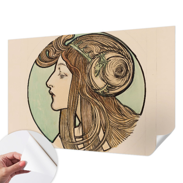 Fototapet för barn med art nouveau‑porträtt