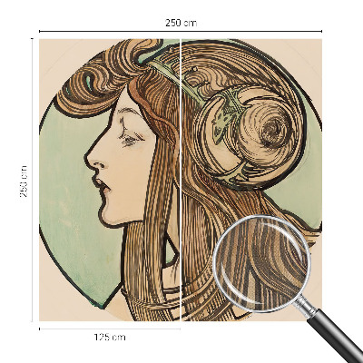 Fototapet för barn med art nouveau‑porträtt
