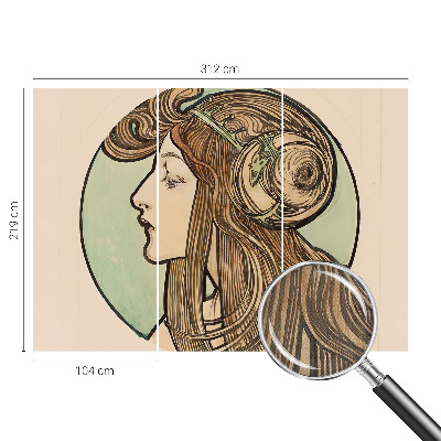 Fototapet för barn med art nouveau‑porträtt