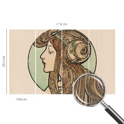 Fototapet för barn med art nouveau‑porträtt