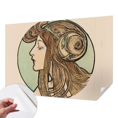 Fototapet för barn med art nouveau‑porträtt