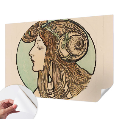 Fototapet för barn med art nouveau‑porträtt