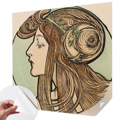 Fototapet för barn med art nouveau‑porträtt