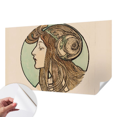 Fototapet för barn med art nouveau‑porträtt