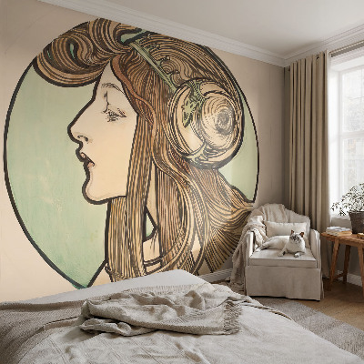 Fototapet för barn med art nouveau‑porträtt