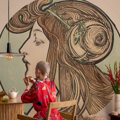 Fototapet för barn med art nouveau‑porträtt
