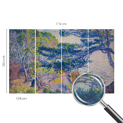 3D fototapet med ett impressionistiskt landskap