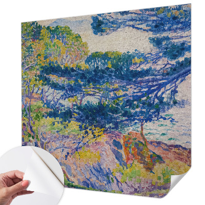 3D fototapet med ett impressionistiskt landskap