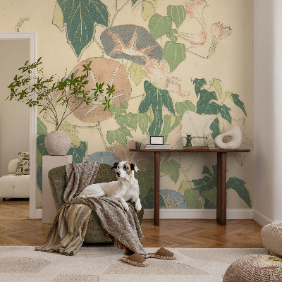 Fototapet för barn med blommigt mönster i elegant design