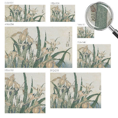 Självhäftande fototapet med delikata iris-motiv
