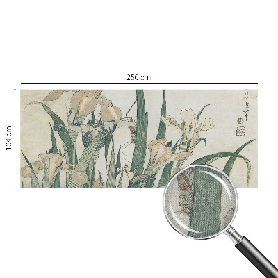 Självhäftande fototapet med delikata iris-motiv