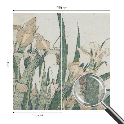 Självhäftande fototapet med delikata iris-motiv
