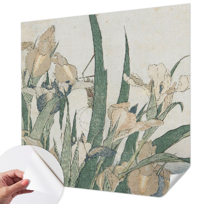 Självhäftande fototapet med delikata iris-motiv