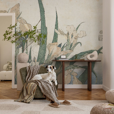 Självhäftande fototapet med delikata iris-motiv