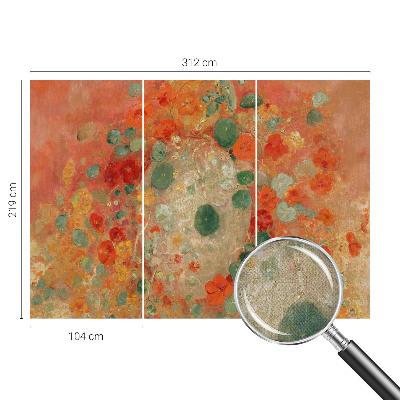 3D fototapet med abstrakta blommor