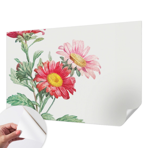 Peel and stick fototapet med motiv av ömtåliga blommor
