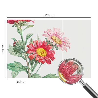 Peel and stick fototapet med motiv av ömtåliga blommor