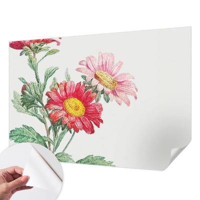 Peel and stick fototapet med motiv av ömtåliga blommor