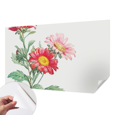 Peel and stick fototapet med motiv av ömtåliga blommor