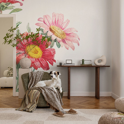 Peel and stick fototapet med motiv av ömtåliga blommor