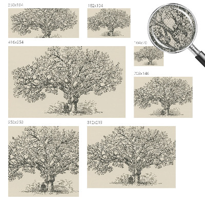 Peel and stick fototapet med en illustration av ett träd
