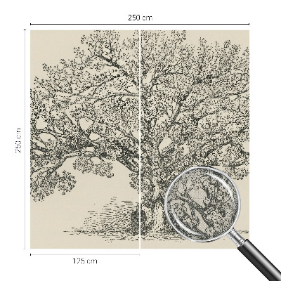 Peel and stick fototapet med en illustration av ett träd