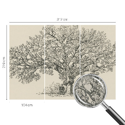 Peel and stick fototapet med en illustration av ett träd