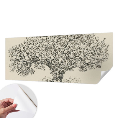 Peel and stick fototapet med en illustration av ett träd