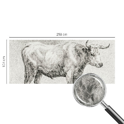 3D fototapet med motiv av en tjurpenna