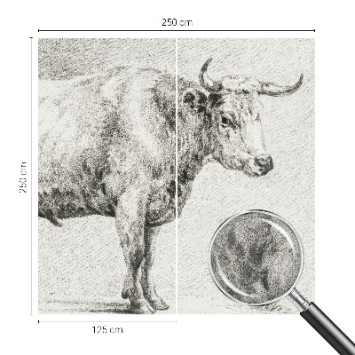 3D fototapet med motiv av en tjurpenna