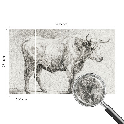 3D fototapet med motiv av en tjurpenna