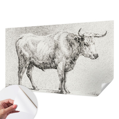 3D fototapet med motiv av en tjurpenna
