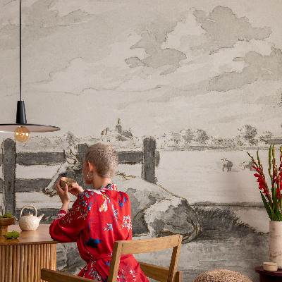 Fototapet för barn med motiv av en landsbygdsidyll